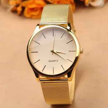 

Golden Full Stainless Steel Quartz Watch Woman Fashion Luxury Wristwatches