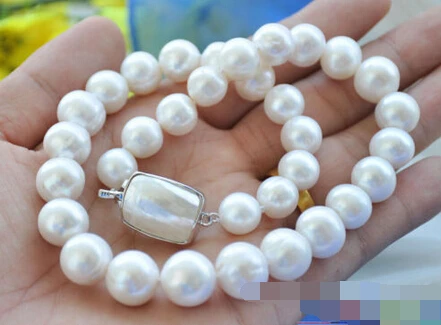 

FREE SHIPPING>>>@@ > 0528 ROUND WHITE Freshwater cultured PEARL NECKLACE MABE CLASP