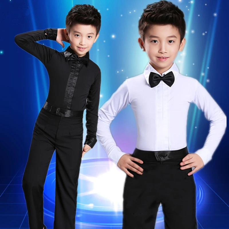 Boys Latin Dance Costume Ballroom Dancing Top+Pants For Competition