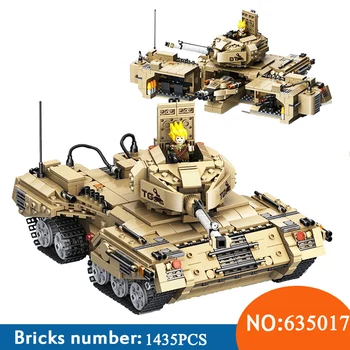 

AIBOULLY 635017 NEW 1435Pcs Military Series Base Transformation Tank Weapon Building Block Brick DIY Toys For Children