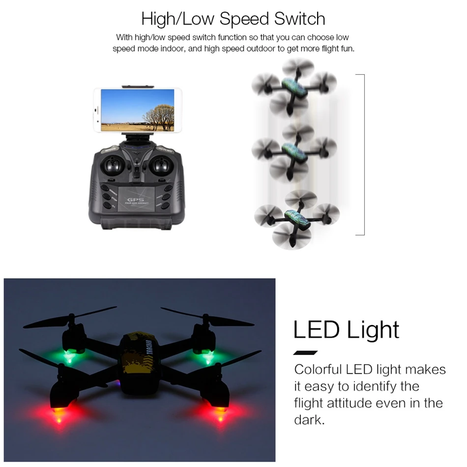 JXD 518 RC Quadcopter 720P HD Camera WIFI FPV GPS Mining Point Drone 2.4GHz 6 Axis Gyro Mini Drone 360 Rotation Headless Mode  (12)