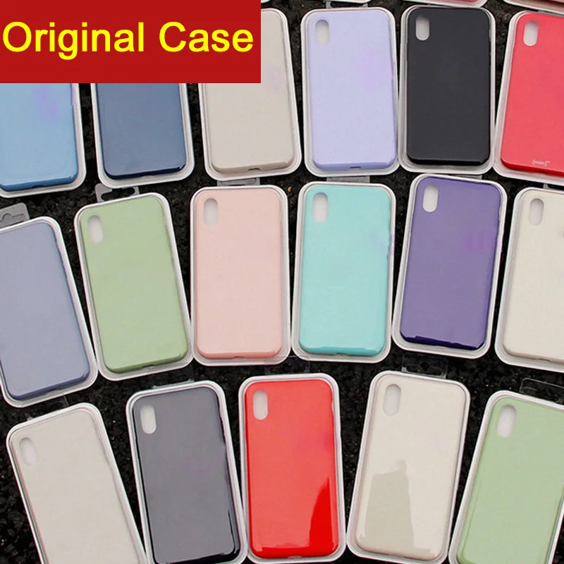 

Original Official Silicone Phone Case For Iphone XS MAX XR X Cases For Apple For IPhone 7 8 6 S Plus 5 5S SE Logo Cover Case