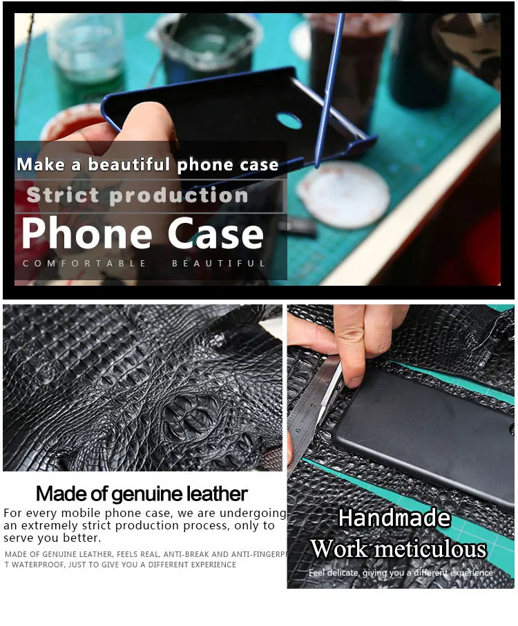 Couro de Crocodilo de Luxo para o Iphone Capa para Iphone Cases de Telefone 6s dos Homens Case Genuíno 5 8 6 7 xr xs Max Plus 2020 Funda 100% 11 x 18 100% Caso Genuíno Couro De Crocodilo de