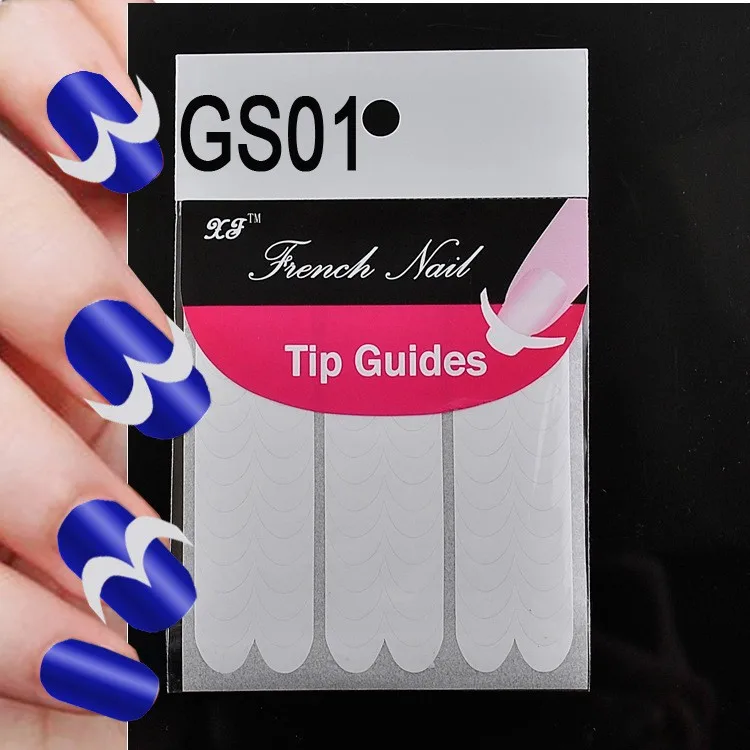 Etiqueta do Unha Cyv + Sg10 Packs Dicas Guia Manicure Francês Unha Arte Forma Franja Guias Adesivo Faça Você Mesmo Estêncil 18 Estilos - 02 03 018 100 x 5 100 x packs dicas guia etiqueta do