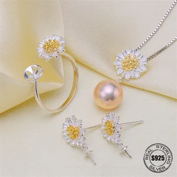 

Necklace/Earrings/Ring Sets Sterling Silver Jewelry Sets Accessories Making DIY Handmade For Women Pearl Jewelry Findings