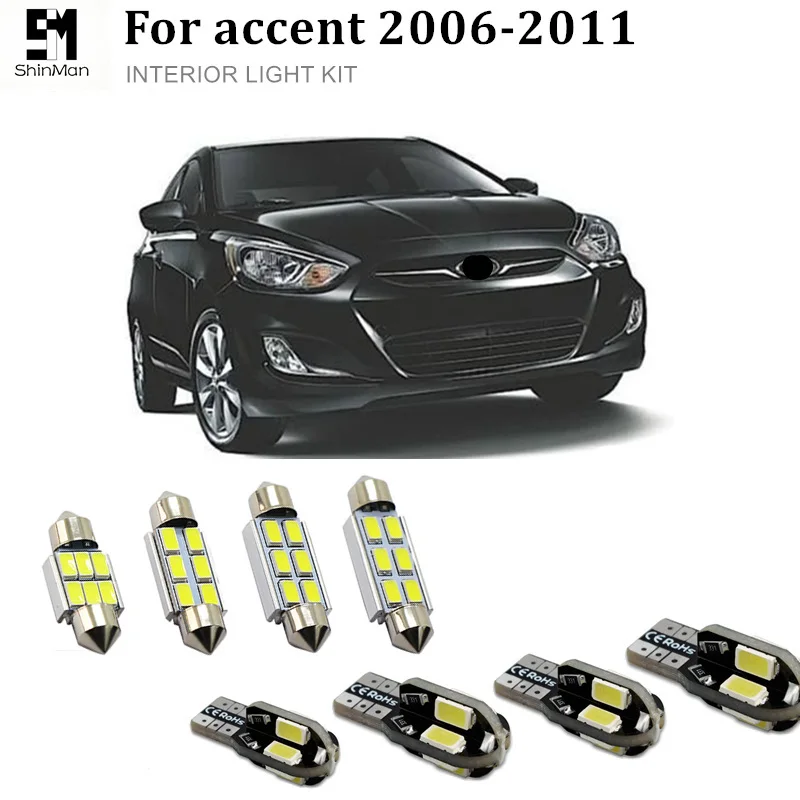 Us 9 22 13 Off Shinman 6x Error Free White Interior Led Light Package Kit For Hyundai Accent 2006 2011 Accessories Reading Door Lights In Signal