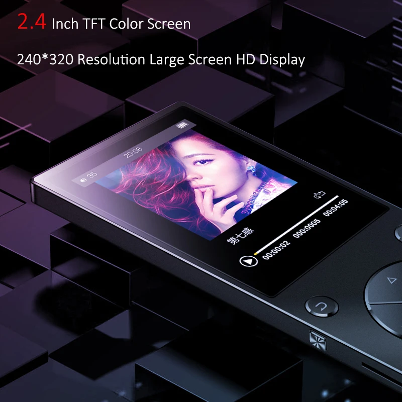 Металлический Bluetooth 4,0 16 Гб Встроенный динамик с 2,4 дюймовым цветным экраном MP3-плеер с поддержкой sd-карты до 128 ГБ MP3 музыкальный плеер