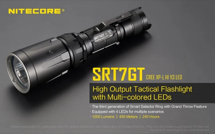 Новинка NITECORE SRT7GT CREE XP-L HI V3 1000LM фонарик Смарт Селекторное кольцо водонепроницаемый спасательный поиск Torchin Туризм Рыбалка