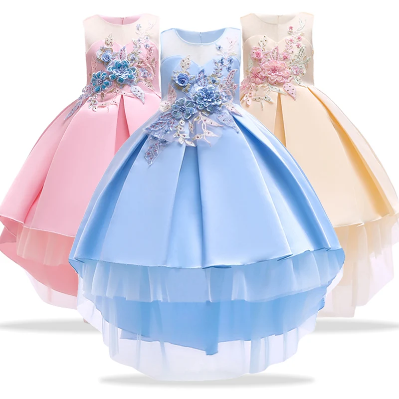

Children Floral Pattern Costume For Girls Princess Dress Flower Girls Wedding Dress For Kids Girls Party Dresses 6 7 8 9 10 Year