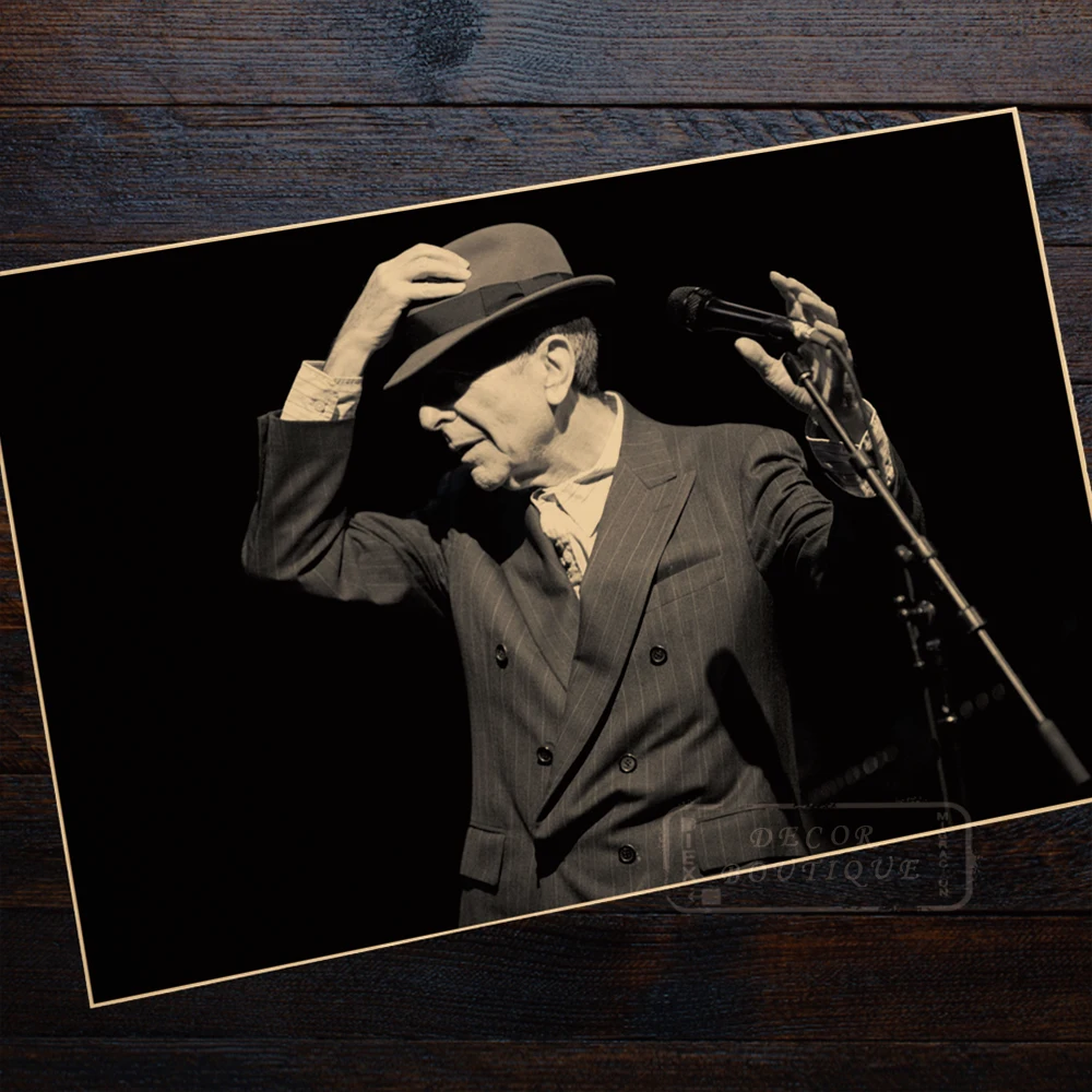 

Leonard Cohen folk poets Illustrations Craft Paper Retro Vintage Poster Home Decor Wall Canvas Painting Sticker Gift