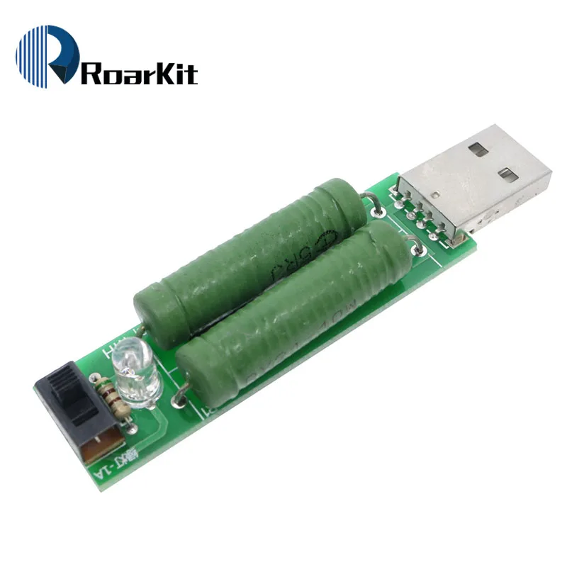 Usb тестовое оборудование мини разгрузочный резистор 2A/1A с переключателем 1A Green led