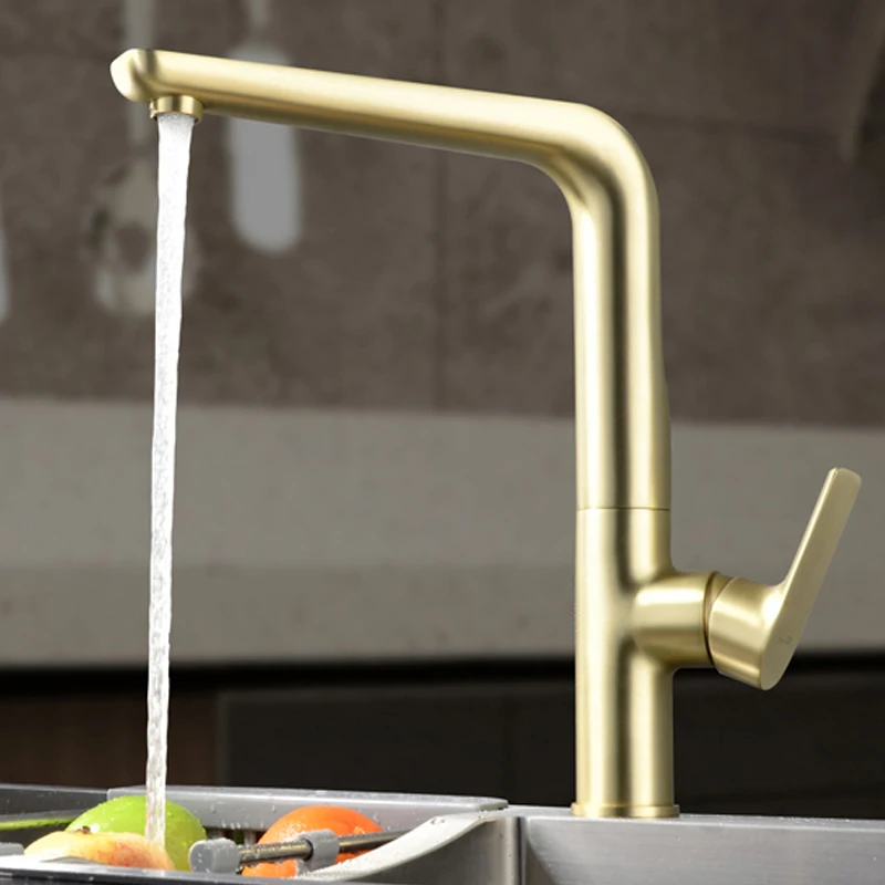 

home brushed gold kitchen faucet for black and white hot and cold mixer rotating basins sink faucets