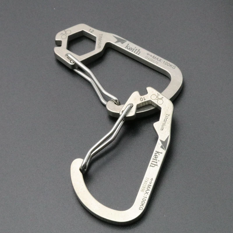 Keith Titanium Mosquetão Alta Resistência Ganchos Edc Ferramentas Multi função Camping Equipamentos Ti1101 Ti1102 Ti1103 Ti1104 11 Ferram. atividade ar livre