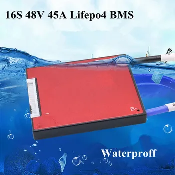 

Bms 16s 48v 45A Bms Lifepo4 16s Bms Pcm Battery Protection Board Balance Function for 48v 1500w 2000w Motor E Bike Ev Battery
