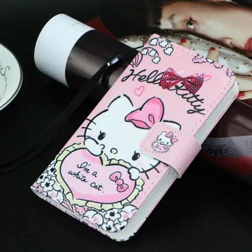 Cartoon Wallet Case for Fly FS518 Cirrus 13 PU Leather Fashion Lovely Unicorn Cat Kickstand Book Cover Cellphone Bag - Цвет: Серый