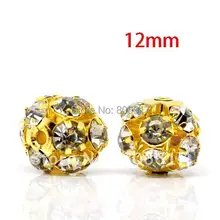 Best качество 50 шт. золото Цвет филигрань Rhinestone Шары/Бусины выводы ювелирных изделий 12 мм диаметр.(w00758f