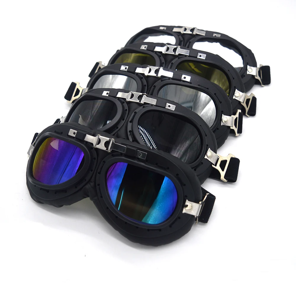 

Mooreaxe Motorcycle Goggles Glasses WWII Steampunk Vintage Pilot Aviator Jet Helmet Glasses Biker ATV Cycling Ski Sunglasses