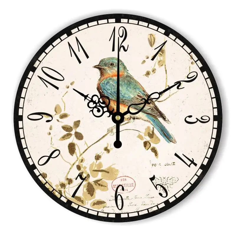 

2018 Europe Style Kitchen Large Wall Clock Watch Living Room Home Decoration Bird Digital Wall Clock Modern Design Children Room
