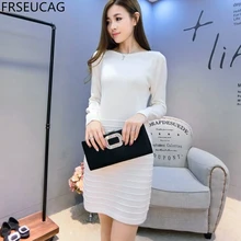 FRSEUCAG 2017 autumn and winter new female cashmere dress Knitted Pullover Long sleeves Fashion high end Soft and comfortable