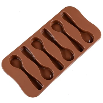 

Free Shipping+Wholesale Spoon Shape Chocolate Molds Silicone DIY Cake Decoration Molds Jelly Ice Baking Mould,300pcs/lot