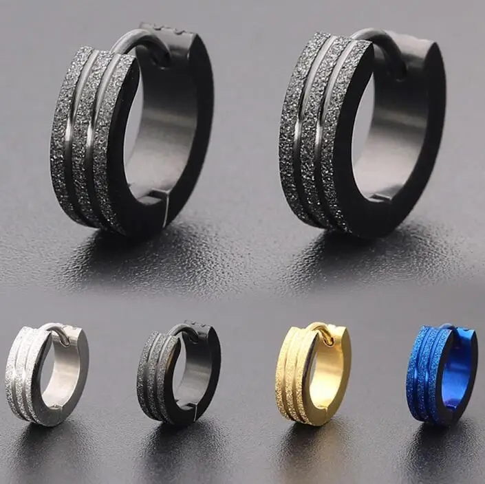 

2019 Fashion Women's Earrings Unisex Carbon Steel Round Sanding EarClip Earrings Jewelry Gift
