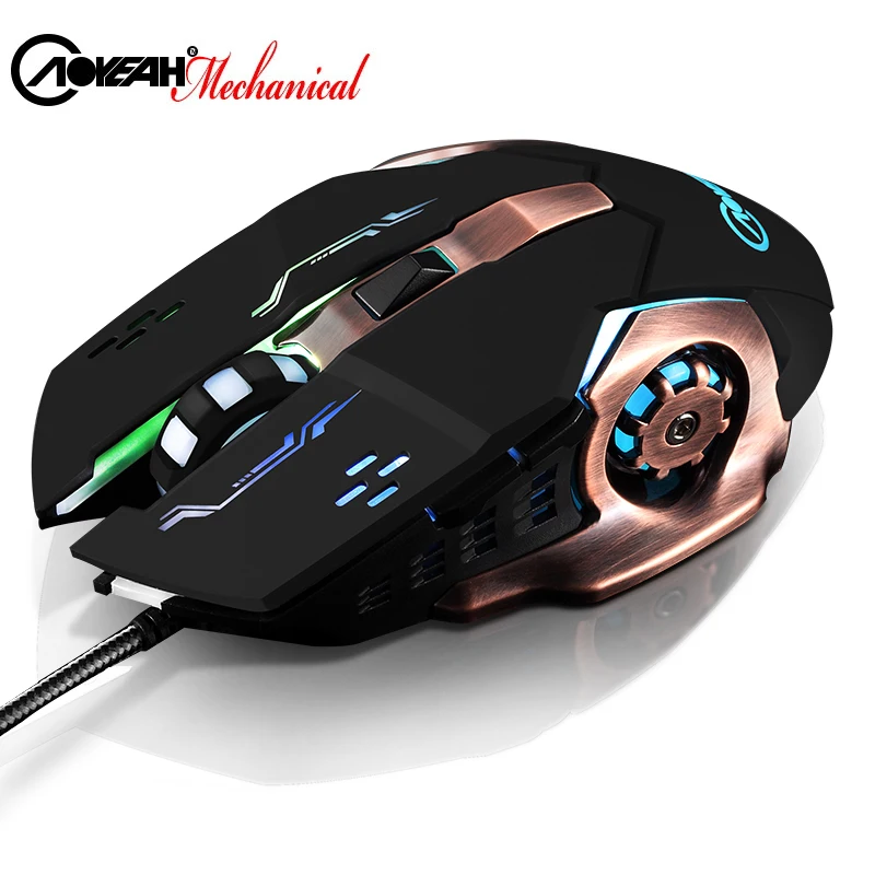 

AOYEAH Led Backlit USB Wired Carble Adjustable DPI Ergonomic Optical 6 D Gaming Mouse Mice for Office Computer PC Souris Gamer