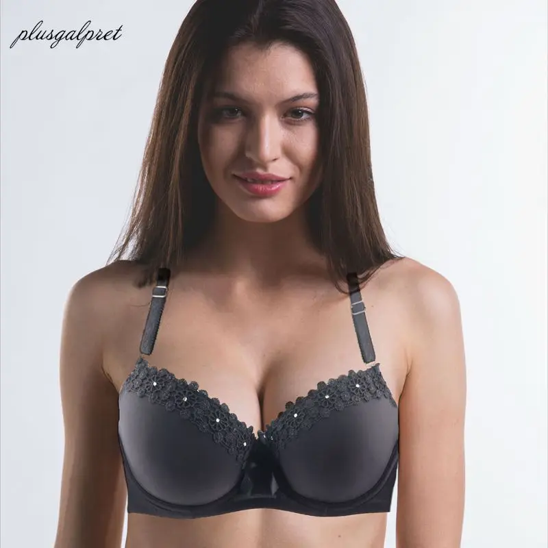 Plusgalpret Womens Deep V Sex Brassiere Support Ladies Bra Underwired 