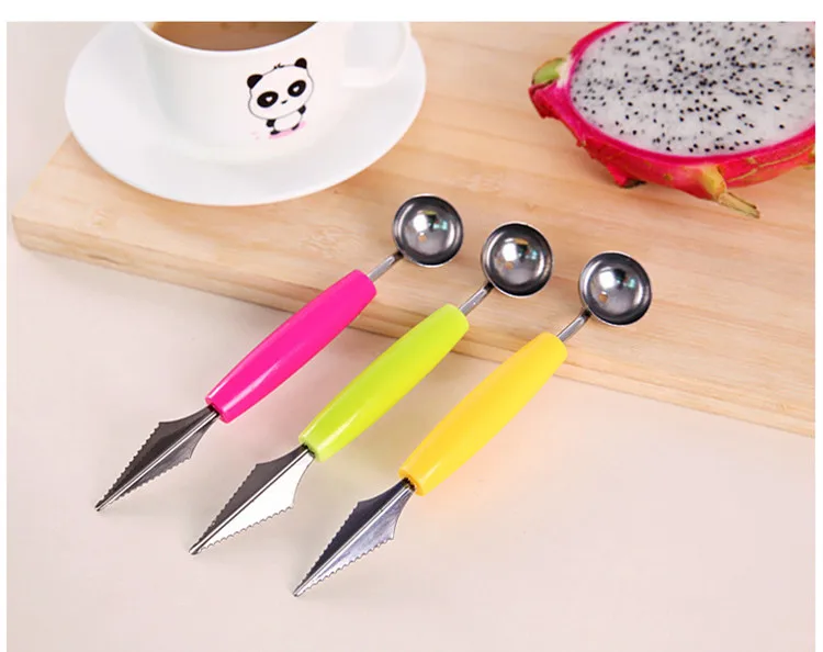 

Double Head Dig Ball Scoop Spoon Baller DIY Creative Assorted Cold Dishes Tools Watermelon Melon Fruit Carving Knife Cutter