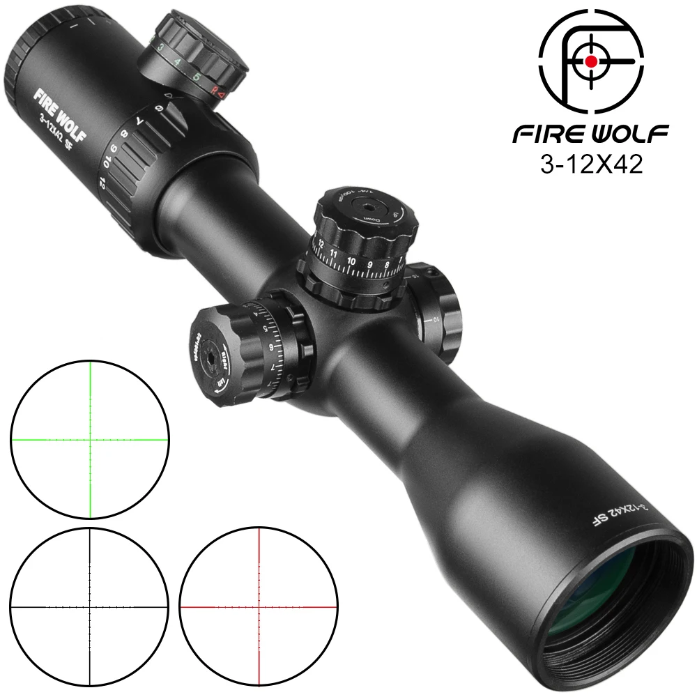 Охотничий прицел Fire Wolf 3 12X42 SF Optics оптический с красной/зеленой точкой мил красной