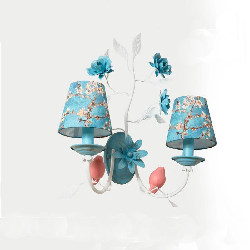 

Mediterranean Nordic Unique Shape Pink Bird Double LED Wall Lamp Sconce,Modern Novelty Garden Light Europe For Home Living Room