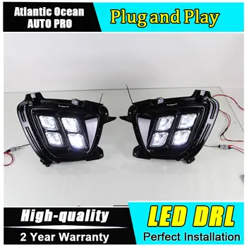 

car styling For sorento LED DRL For sorento led fog lamps daytime running light High brightness guide LED DRL Four eye model