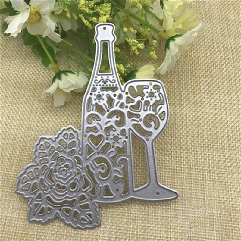 

Grape Wine Goblet Metal Cutting Dies Stencils For Card Making Decorative Embossing Suit Paper Cards Stamp DIY