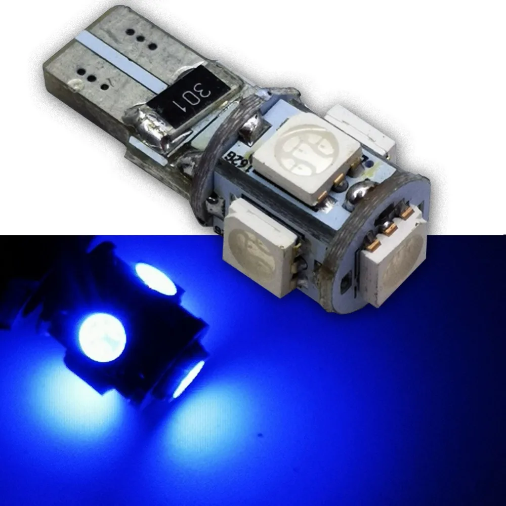2 шт. теплый белый 4300 К мощный Canbus без ошибок SMD5050 T10 W5W 168 194 светодиодный светильник