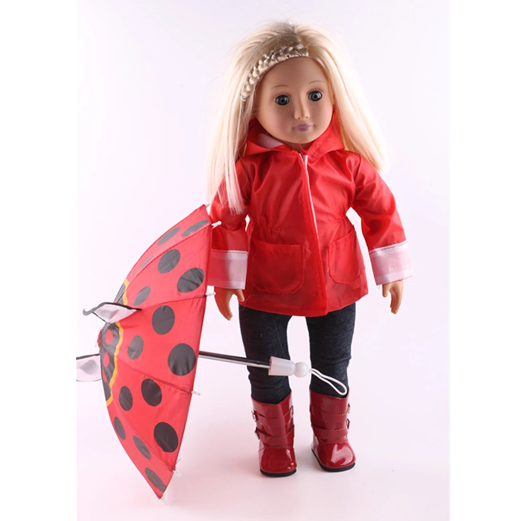 Buy Cute Waterproof Cloth Red Polka Dots Umbrella for