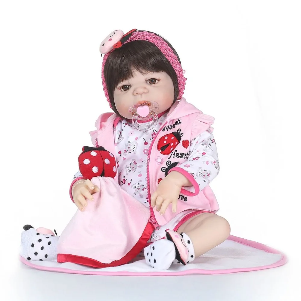 

OCDAY 56cm Simulation Baby Doll Soft Silicone Body Dressing Cloth Doll Realistic Newborn Doll Early Education Toys Gift