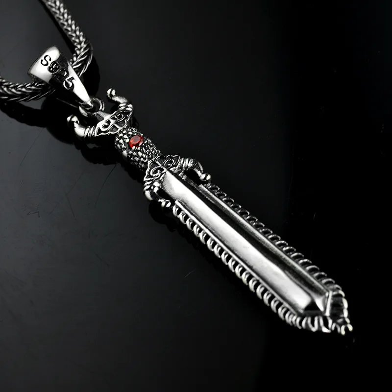 S925 стерлингов Серебряные ювелирные изделия Ретро тайский серебряный Личность Творческая мудрость меч Для мужчин Для женщин мода кулон