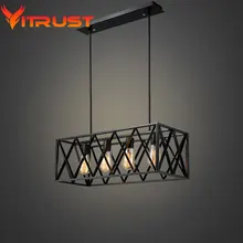 Metal Industrial lámpara colgante cocina iluminación bar araña de hierro forjado de iluminación retro lámpara colgante lamparas industriales
