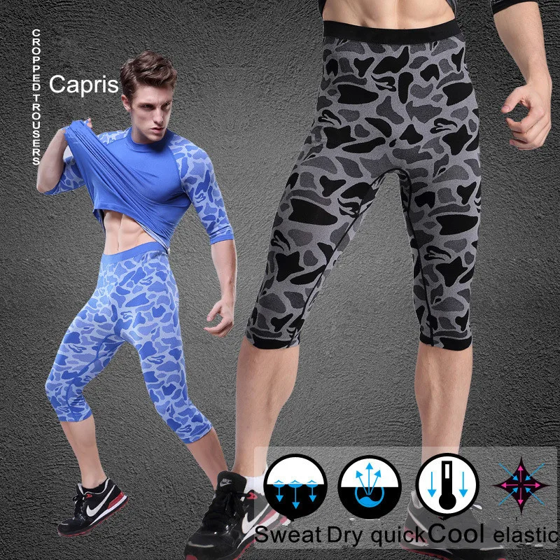 Men Sweat Slimming Legging Capris Pants 