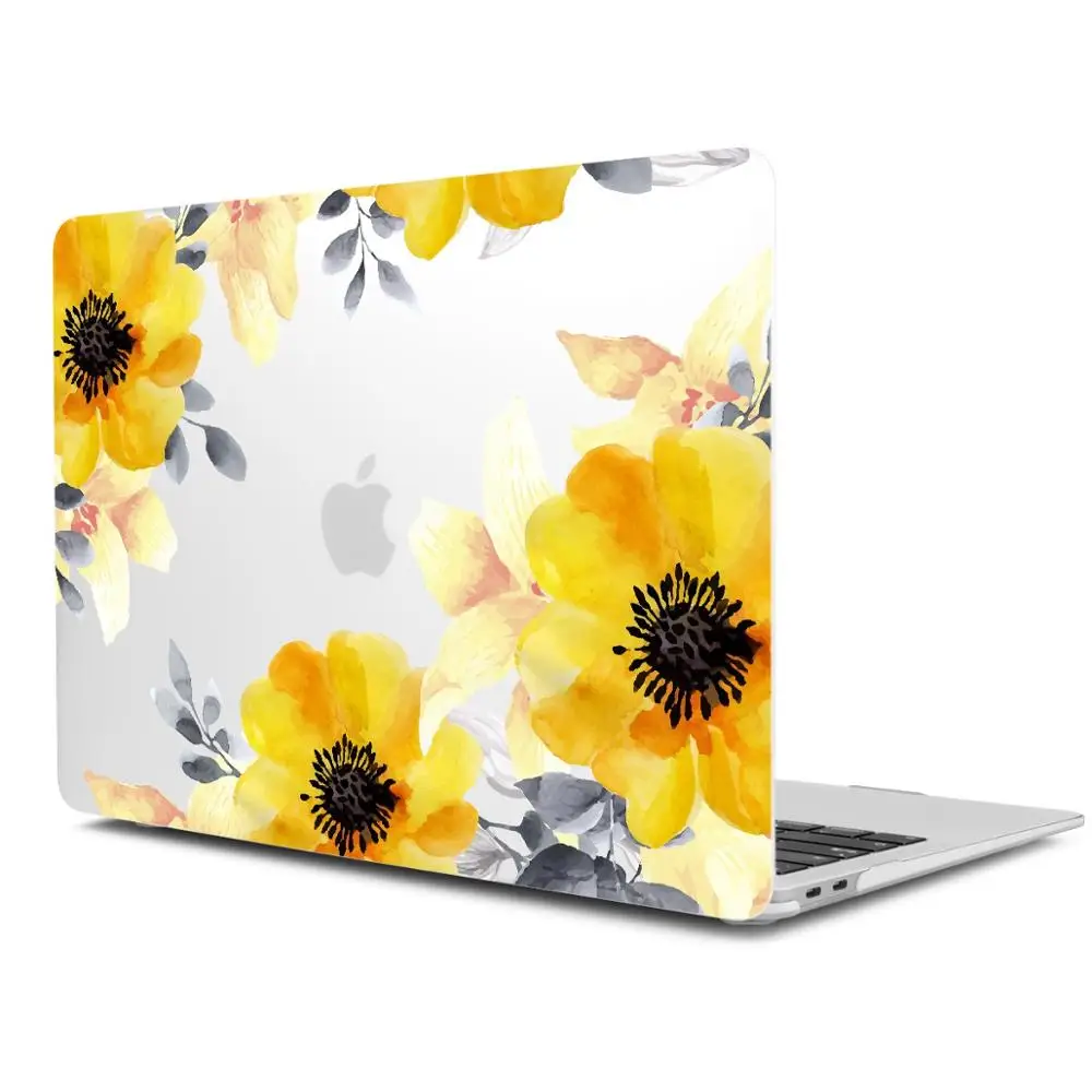 X006A Жесткий чехол с цветочным рисунком и кристаллами для MacBook Air 11 12/air 13 A1932 retina 13 pro 13,3 15 16 touch bar A2141 чехол с цветами для ноутбука - Цвет: X006A