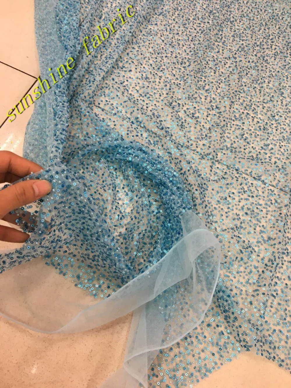 

Fashion beaded African French Lace Fabric Embroidered Nigeria French Net Lace fabric with sequins