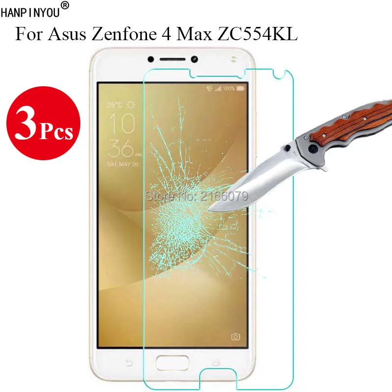 Новинка твердое закаленное стекло 3 шт./лот 9H 2.5D для Asus Zenfone 4 Max ZC554KL защитная