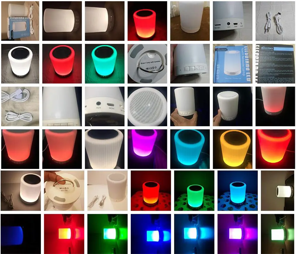Ночник с Bluetooth динамиком умная сенсорная лампа Беспроводная колонка USB датчиком