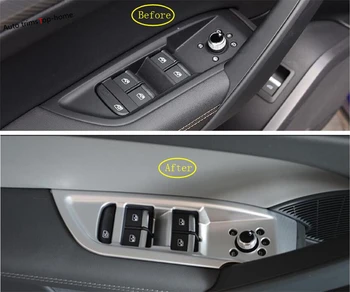 

Yimaautotrims Matte / Carbon Fiber Look Interior For Audi Q5 2018 - 2020 Door Armrest Window Glass Lift Button Panel Cover Trim