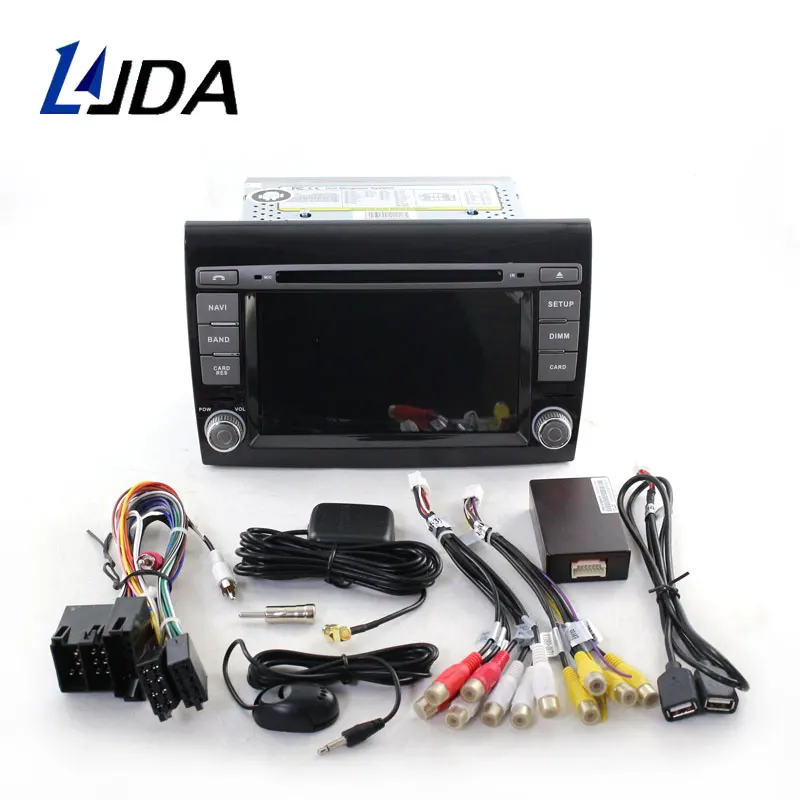 Sale LJDA Android 9.1 Car DVD Player For Fiat Bravo 2007 2008 2009 2010 WIFI Car Multimedia Stereo GPS 2 Din Car Radio Quad Core IPS 4