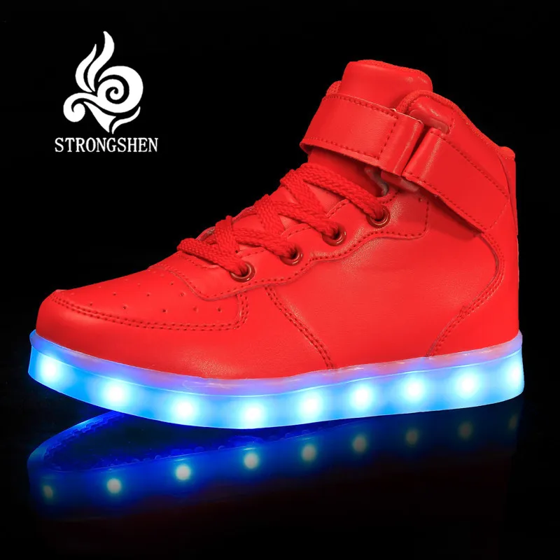 STRONGSHEN 2018 USB Charging Kids Sneakers Fashion Luminous Lighted