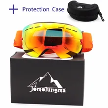 Jomolungma лыжные очки двойные большие сферические линзы защита UV400 противотуманные мужские и женские лыжные очки с большим EVA чехол SGC00105