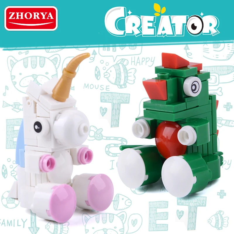 

Zhorya Building Blocks Charmander Unicorn Model Building Toys Enlighten Toys Educational Bricks For Children Gifts