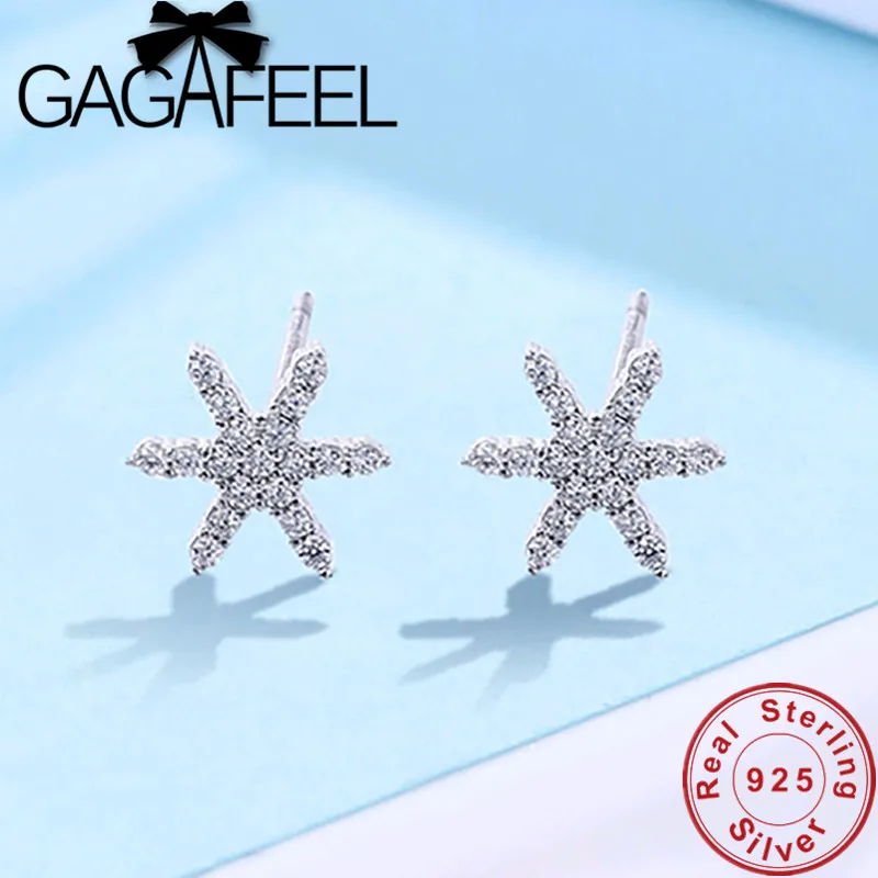 

GAGAFEEL 925 Sterling Silver Meteor Earrings Dazzling Silver Color Romantic Star Stud Earring For Woman Wedding Jewelry Dropship