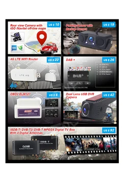 

Car DVD Stereo Accessories OBD2 DVR DAB 4G Dongle TV Box Rearview Camera Sales Mix ( only accept order with CAR DVD together )