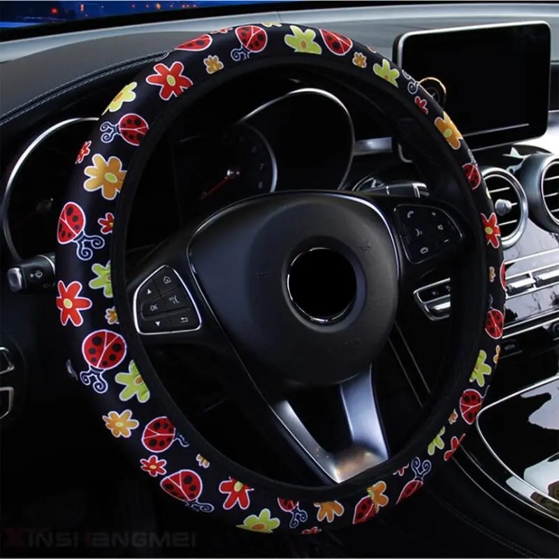 

Personality Flower Beetle Auto Car Steering Wheel Cover Fashion Steering Wheel Cover car-styling Universal D / Circle Style
